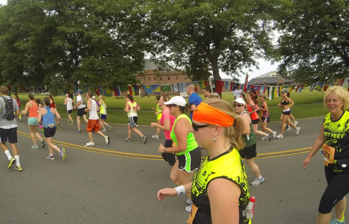 Runners in the Boilermaker road race in Utica