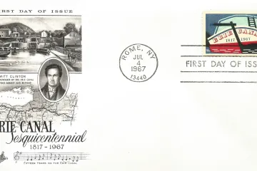 1967 stamp marking 150 years of the Erie Canal