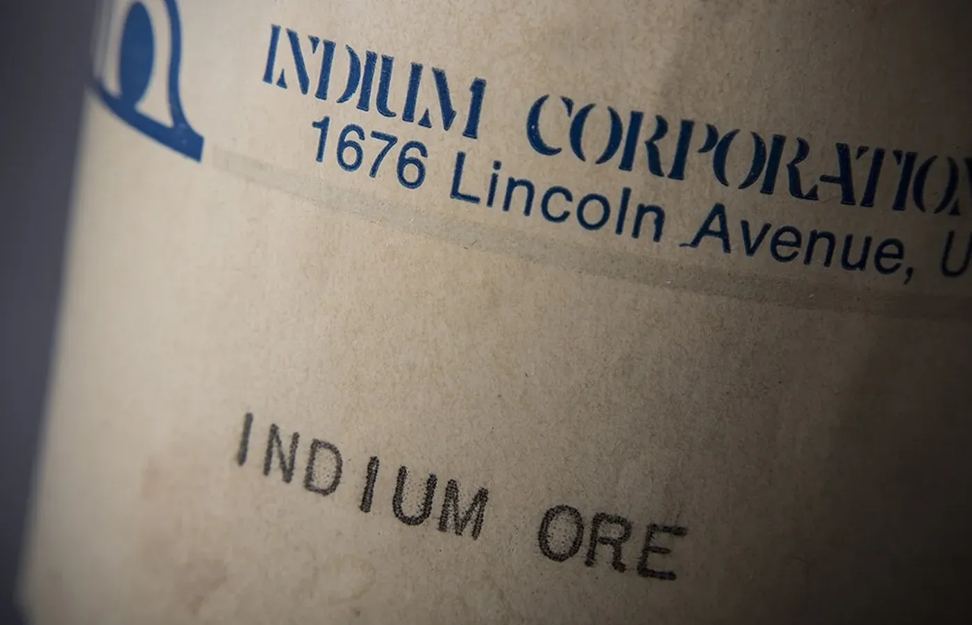 A 1943 sample of indium ore with its label