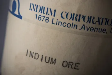A 1943 sample of indium ore with its label