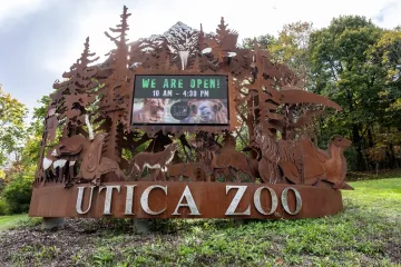 The Utica Zoo sign